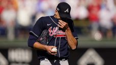 Braves’ Morton hit in elbow by liner, exits NLDS Game 4