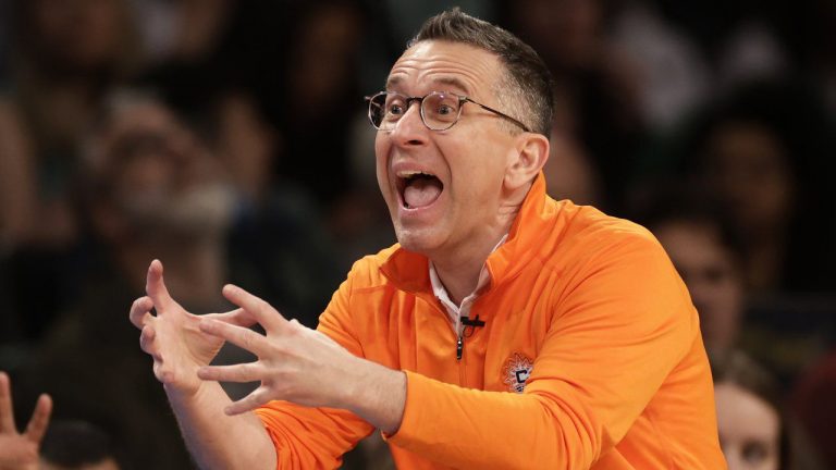 Connecticut Sun head coach Curt Miller reacts against the New York Liberty in the second half of a WNBA basketball game, Saturday, May 7, 2022, in New York. Two-time WNBA Coach of the Year Curt Miller is the new coach of the Los Angeles Sparks after seven seasons with the Connecticut Sun. Miller replaces Derek Fisher, who was fired as coach and general manager, after a 5-7 start. (Adam Hunger/AP, File)
