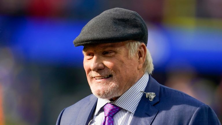 Fox commentator Terry Bradshaw is seen before the NFC Championship NFL football game between the Los Angeles Rams and the San Francisco 49ers. (Marcio Jose Sanchez/AP)
