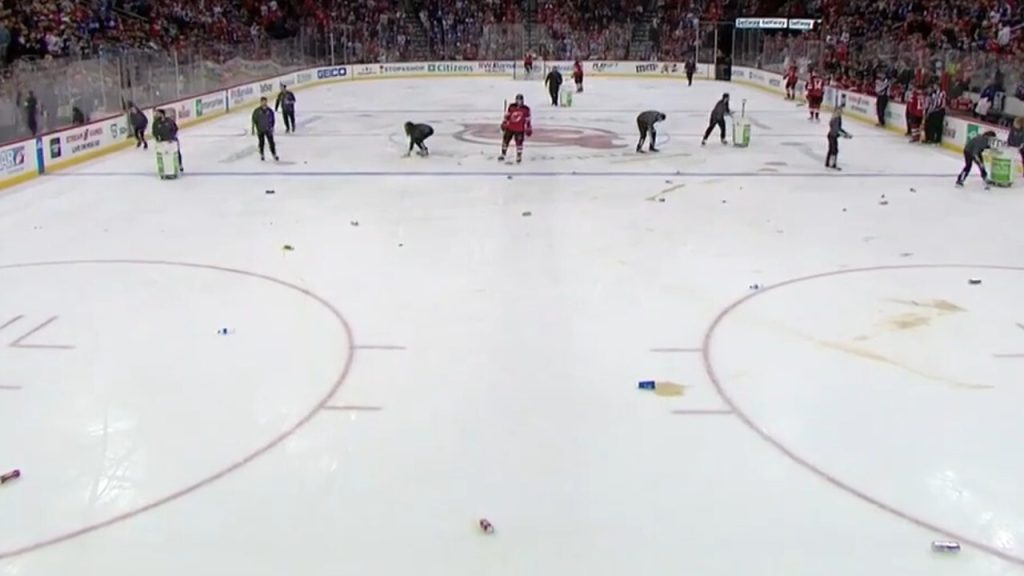 Jones: Oilers fan shows frustration by throwing jersey on the ice