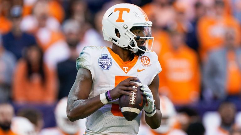 Tennessee quarterback Hendon Hooker. (Mark Humphrey/AP)