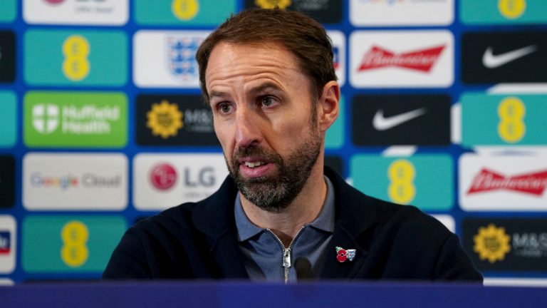 England's manager Gareth Southgate speaks during England's World Cup 2022 squad announcement at St George's Park, Burton upon Trent, England, Thursday Nov. 10, 2022. (Nick Potts/AP)
