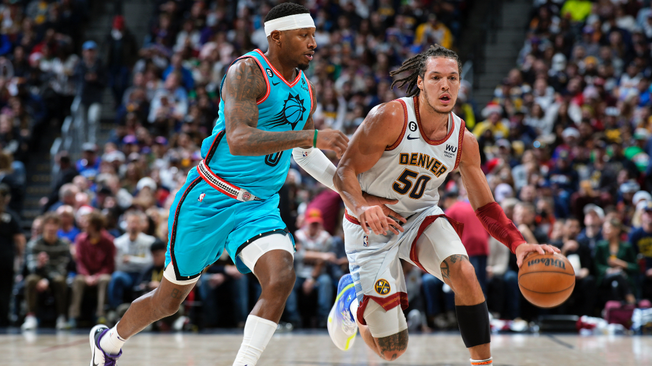 Posterized 43] Aaron Gordon vs. Landry Shamet. 2022-23 Panini