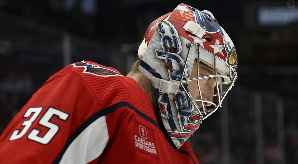 Capitals' Kuemper exits game vs. Flames with upperbody injury