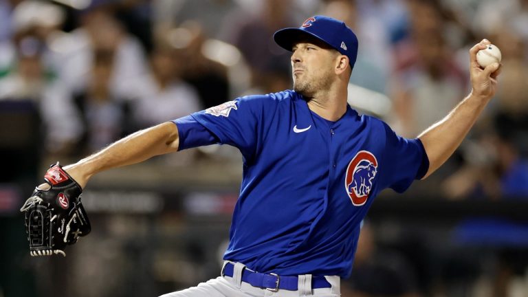 Chicago Cubs pitcher Drew Smyly throws during the first inning of the team's baseball game against the New York Mets on Wednesday, Sept. 14, 2022, in New York. (AP)