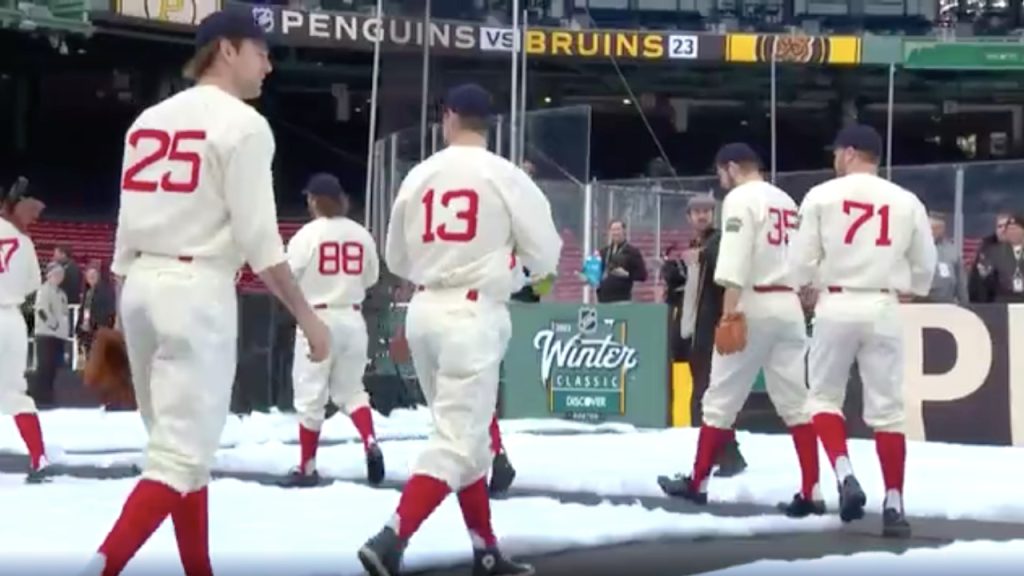 WATCH: Bruins honor Boston Red Sox with incredible pre-game outfits at winter  classic