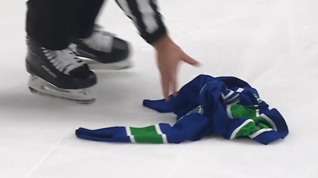 Vancouver Canucks Fan Throws Jersey Onto The Ice After Buffalo Sabres Goal  