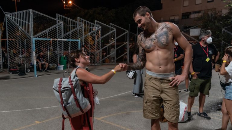 While on the set of Hustle, Juancho Hernangomez and acting coach Noelle Gentile formed a special bond they share to this day. (Noelle Gentile)