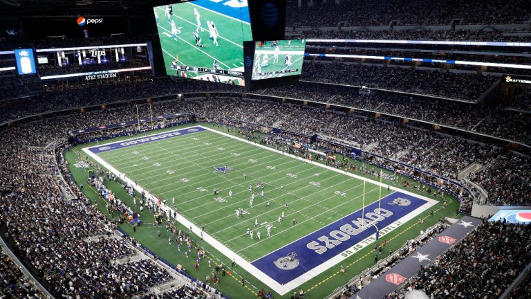 The San Francisco 49ers play the Dallas Cowboys in the second half of an NFL football game at AT&T Stadium in Arlington, Texas, Sunday, Dec. 20, 2020. (Roger Steinman/AP)