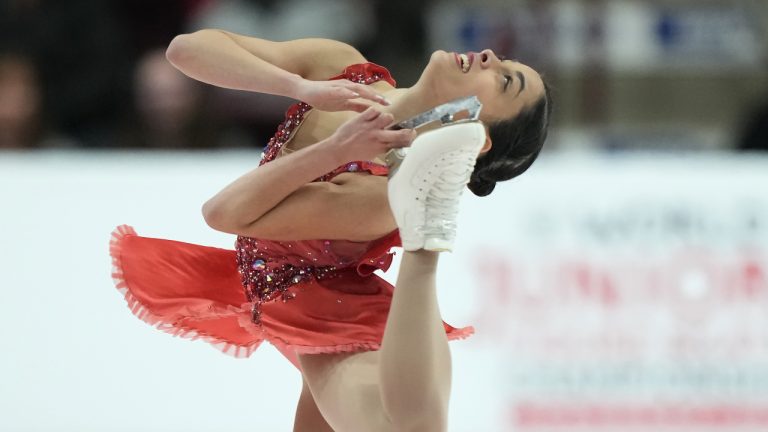 Madeline Schizas of Ontario performs during the senior women free program at the Canadian Figure Skating Championships in Oshawa, Ont., on Saturday, January 14, 2023. (Nathan Denette/CP)