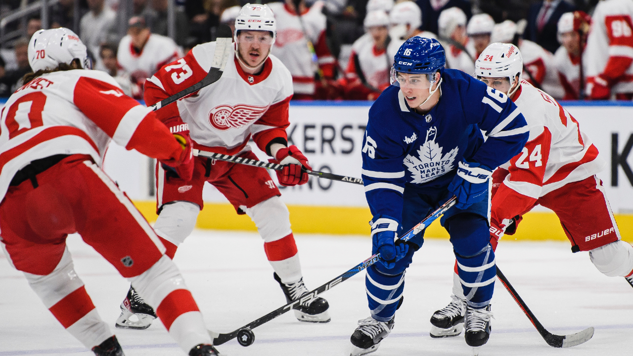 Marner eclipses 500-point mark as Maple Leafs defeat Red Wings
