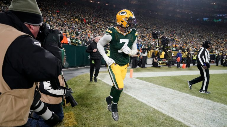 Green Bay Packers linebacker Quay Walker leaves the field after being ejected during the second half of an NFL football game against the Detroit Lions Sunday, Jan. 8, 2023, in Green Bay, Wis. (Morry Gash/AP)