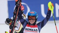 Shiffrin wins slalom, moves within 1 win of World Cup record