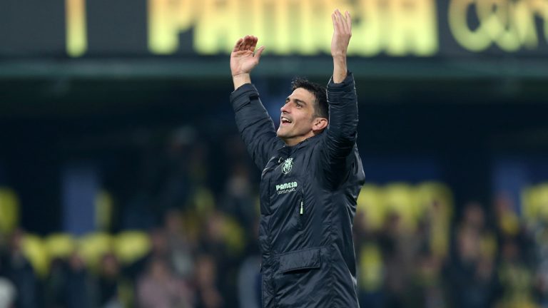 Villarreal's Gerard Moreno reacts after the Spanish La Liga soccer match between Villareal and Real Madrid at Estadio De La Ceramica in Villareal, eastern Spain, Saturday, Jan. 7, 2023. Villareal won 2-1. (Alberto Saiz/AP)