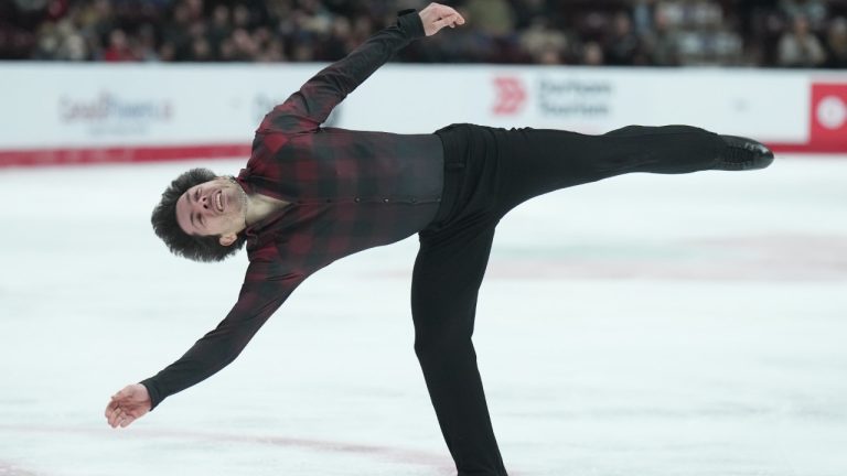 Keegan Messing performs during the men's free program at the Canadian Figure Skating Championships in Oshawa, Ont., on Saturday, January 14, 2023. (Nathan Denette/CP)