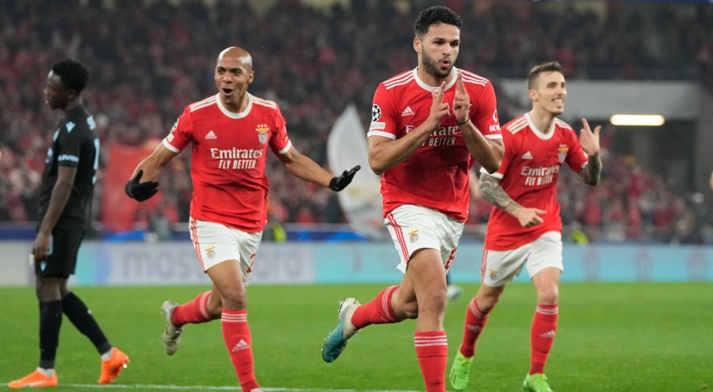 Benfica routs Brugge, reaches Champions League quarterfinals