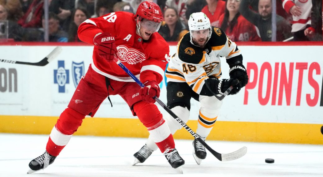 Larkin records three points as Red Wings beat Bruins, a day after
