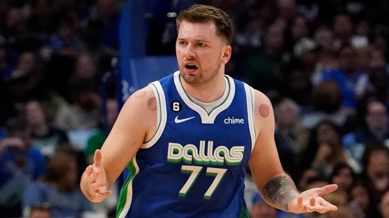 Dallas Mavericks guard Luka Doncic (77). (LM Otero/AP)