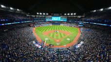 Beer can lands in Tigers bullpen during Blue Jays home opener