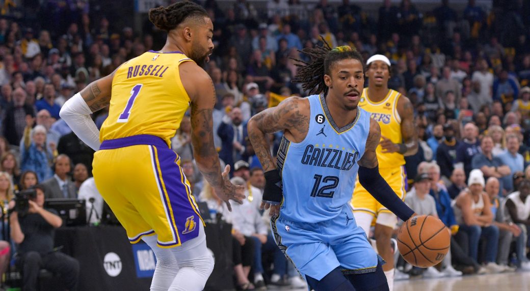 Ja Morant of the Memphis Grizzlies looks on during the game