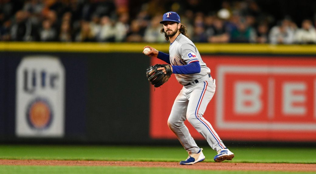 Rangers' Smith goes to hospital after hit in face with pitch