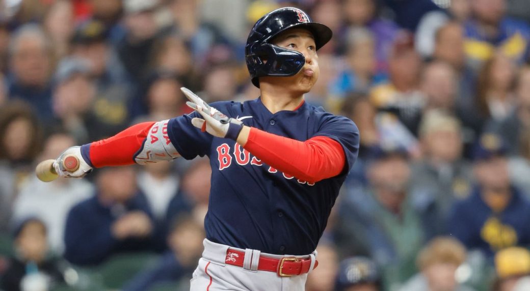 Yoshida homers twice in eighth inning as Red Sox pile it on to beat Brewers