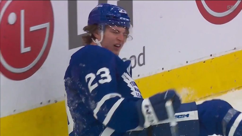 Leafs rookie Knies injured after getting slammed to the ice