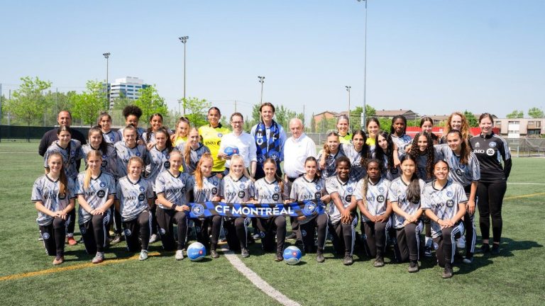 Soccer players gather for a group photo in a CF Montreal handout photo. The MLS club is introducing a women's program to the CF Montreal Academy, the club announced Wednesday. THE CANADIAN PRESS/HO CF Montreal