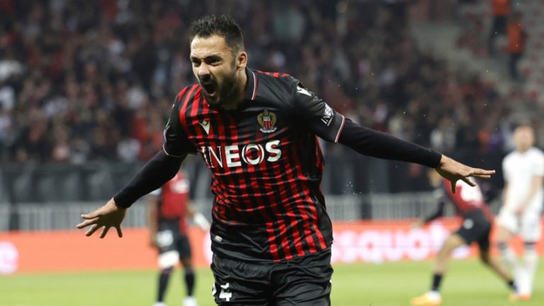 Gaetan Laborde, seen in this file photo, scored for Nice on Saturday. (Peter Klaunzer/Keystone via AP)