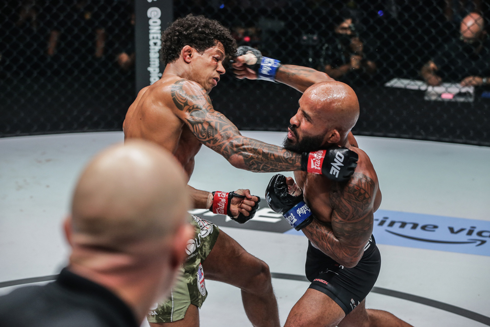 After Moraes KO'd him in their first meeting in 2021, Johnson respond in the 2022 rematch with a knockout of his own to win the flyweight title. (Photo courtesy ONE Championship)