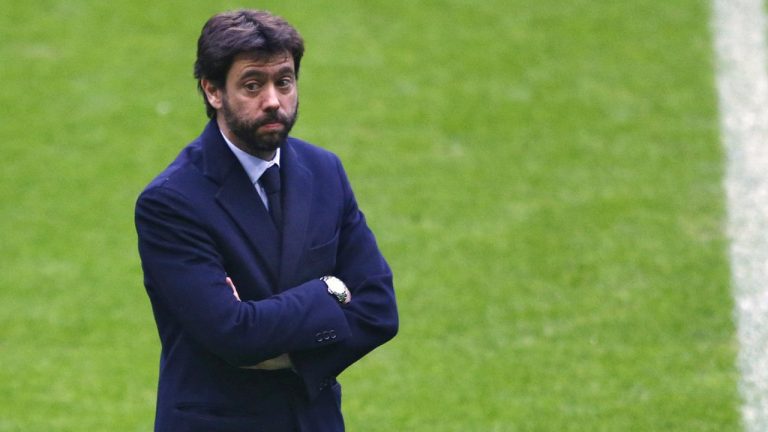in this file photo dated March 15, 2016, Andrea Agnelli, then president of Juventus, arrives at the Allianz Arena stadium. Juventus will be fined 718,000 euros (nearly $800,000) but will agree not to make any appeals as part of a plea bargain with the Italian soccer federation on Tuesday after the club and seven former team directors were charged with alleged fraud for the way they handled player salary cuts during the coronavirus pandemic. The only former team director who did not agree to the plea bargain was Agnelli, who will be judged on June 15. (Matthias Schrader/AP)