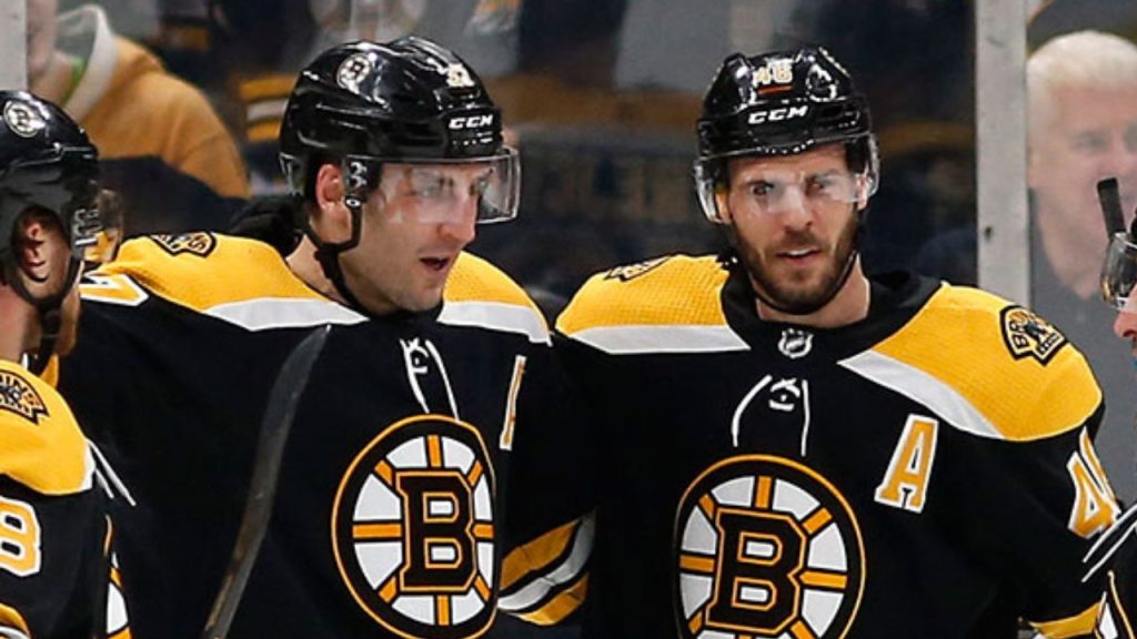 Patrice Bergeron and David Krejci Legends Bruins thanks you for