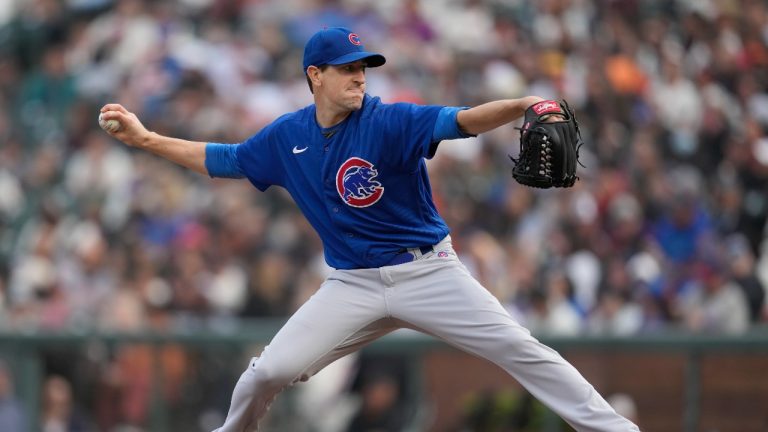 Chicago Cubs pitcher Kyle Hendricks works against the San Francisco Giants during the sixth inning of a baseball game in San Francisco, Saturday, June 10, 2023. (Jeff Chiu/AP Photo)