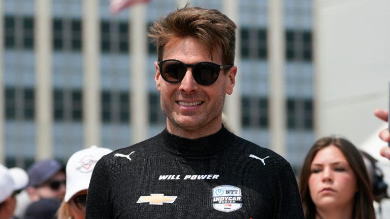 Will Power is introduced before the IndyCar Detroit Grand Prix auto race in Detroit, Sunday, June 4, 2023. (Paul Sancya/AP)