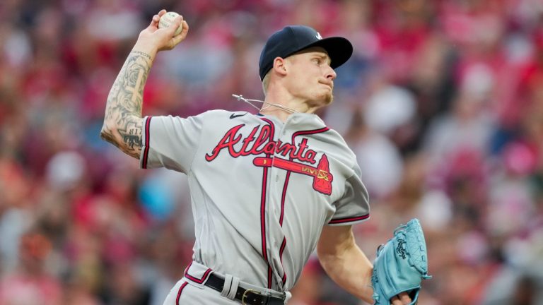 Atlanta Braves' AJ Smith-Shawver throws during a baseball game against the Cincinnati Reds in Cincinnati, Friday, June 23, 2023. (AP)