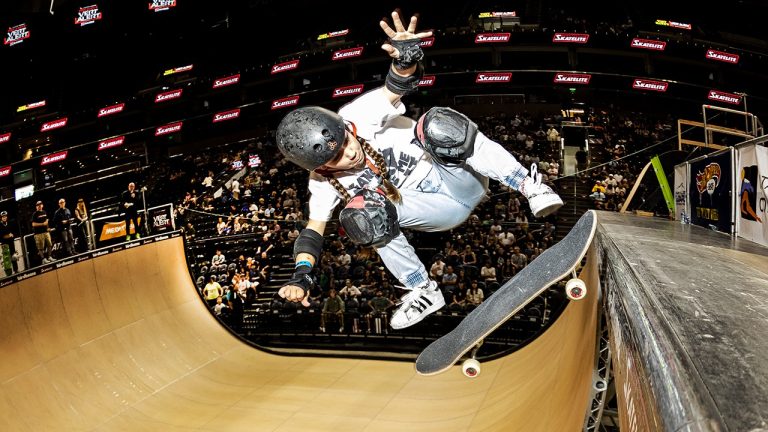 Skateboarding is more than just a way of life for Reese Nelson, it's all she's ever known. The 10-year-old from Calgary, shown in a handout photo, can't remember when she first started skating or when she first dropped into a halfpipe, it was just an organic part of her life. She'll be competing in the women's vert at the upcoming X-Games, a competition that hasn't been held at the summer action sports spectacular since 2010, three years before Nelson was born. (Dave Swift/CP)