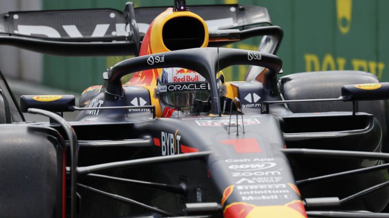 Red Bull driver Max Verstappen of the Netherlands steers his car during the sprint shootout ahead of the Formula One Grand Prix at the Spa-Francorchamps racetrack. (Geert Vanden Wijngaert/AP)
