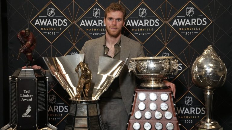 NHL star Connor McDavid, shown in this is June 26, 2023 file photo at the NHL awards, is among the athletes who have appeared in ads for gambling sites. (George Walker IV/AP)