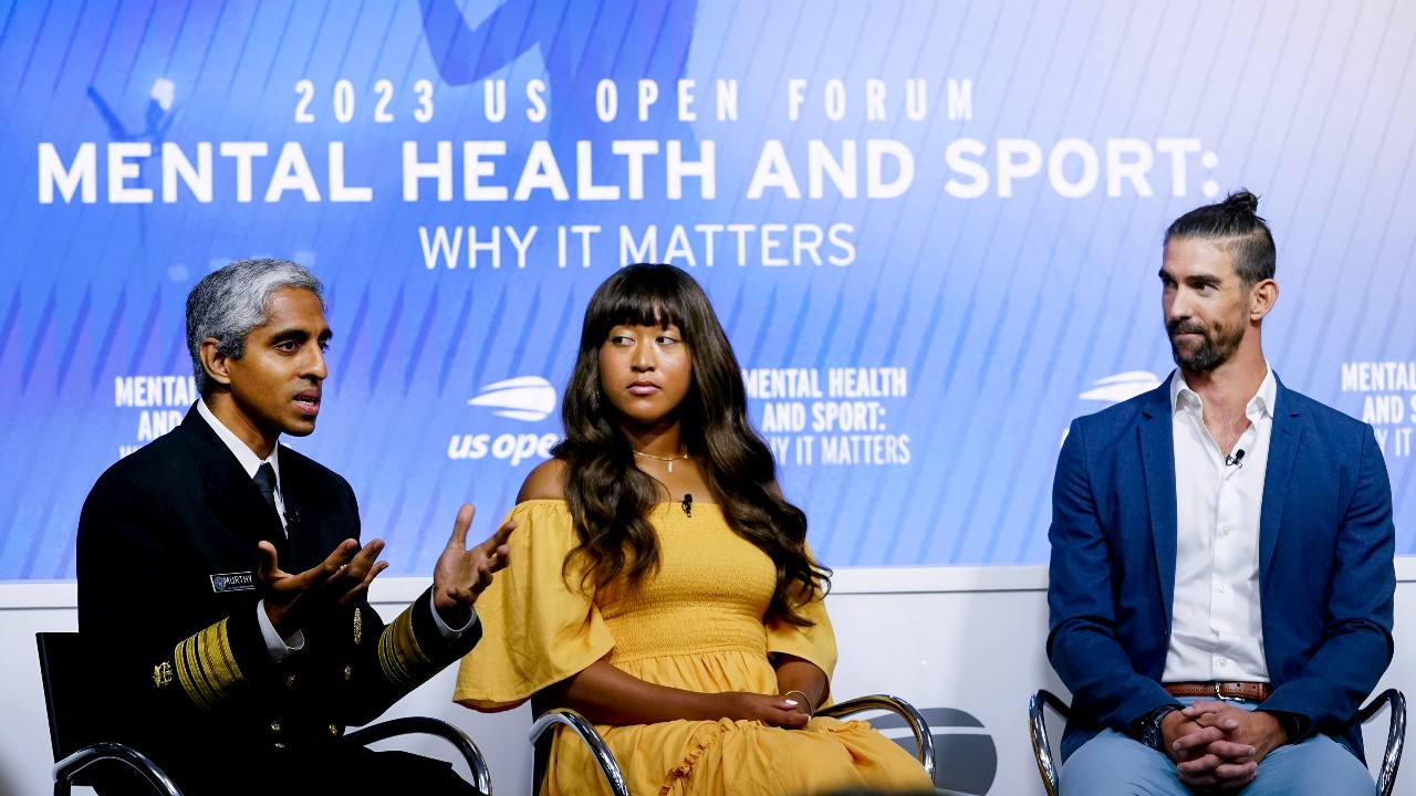 Osaka returns to U.S. Open for discussion about mental health with Michael Phelps