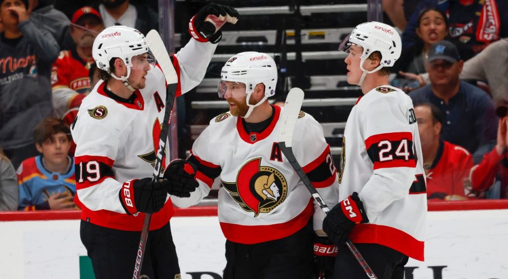 Ottawa Senators' Drake Batherson plays during an NHL hockey game