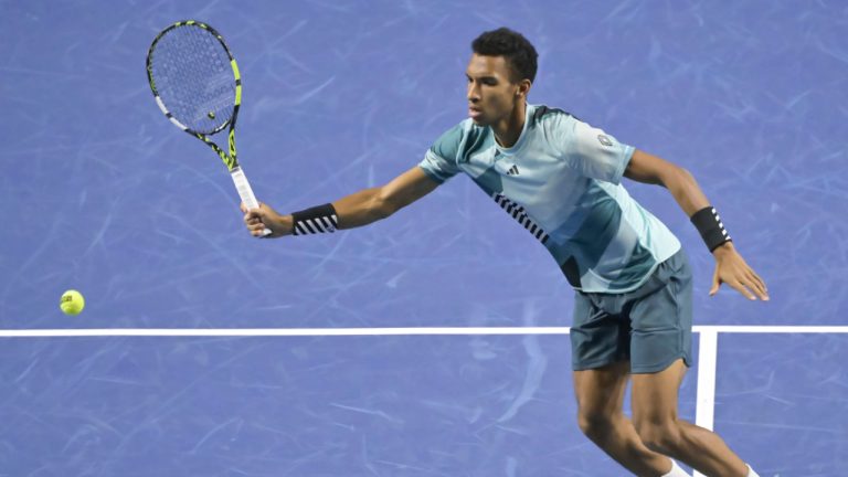 Canada's Felix Auger-Aliassime. (Georgios Kefalas/Keystone via AP) 