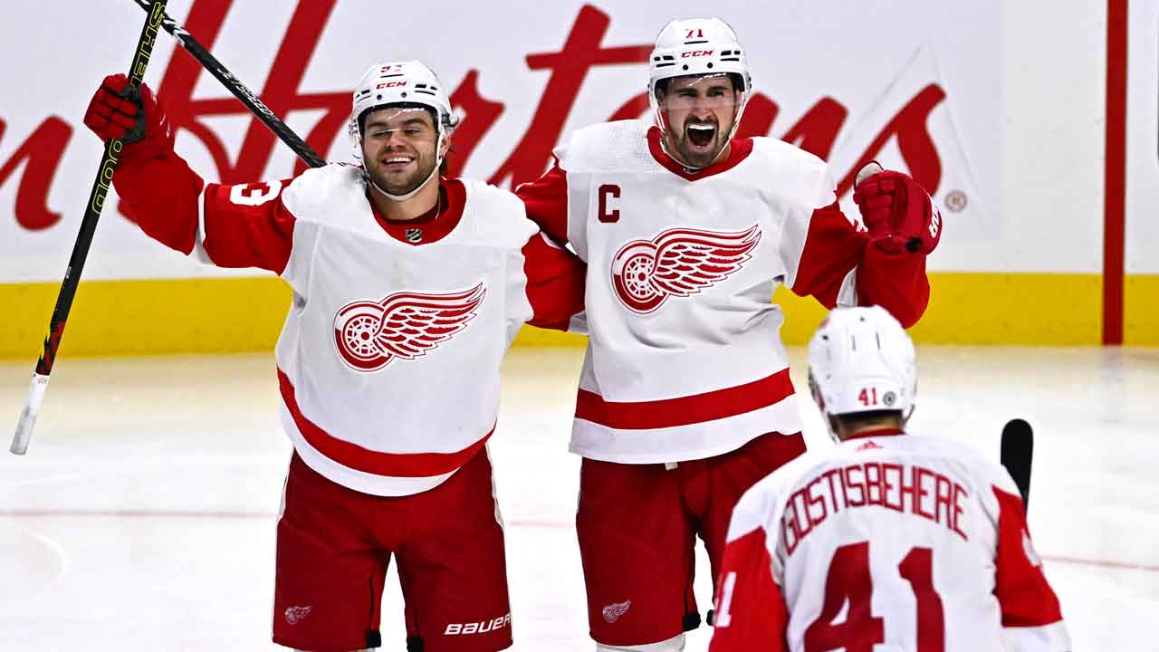 Red Wings' Alex DeBrincat reacts to scorching start with new team