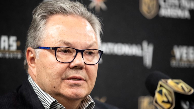 Vegas Golden Knights general manager Kelly McCrimmon. (Steve Marcus/Las Vegas Sun via AP)
