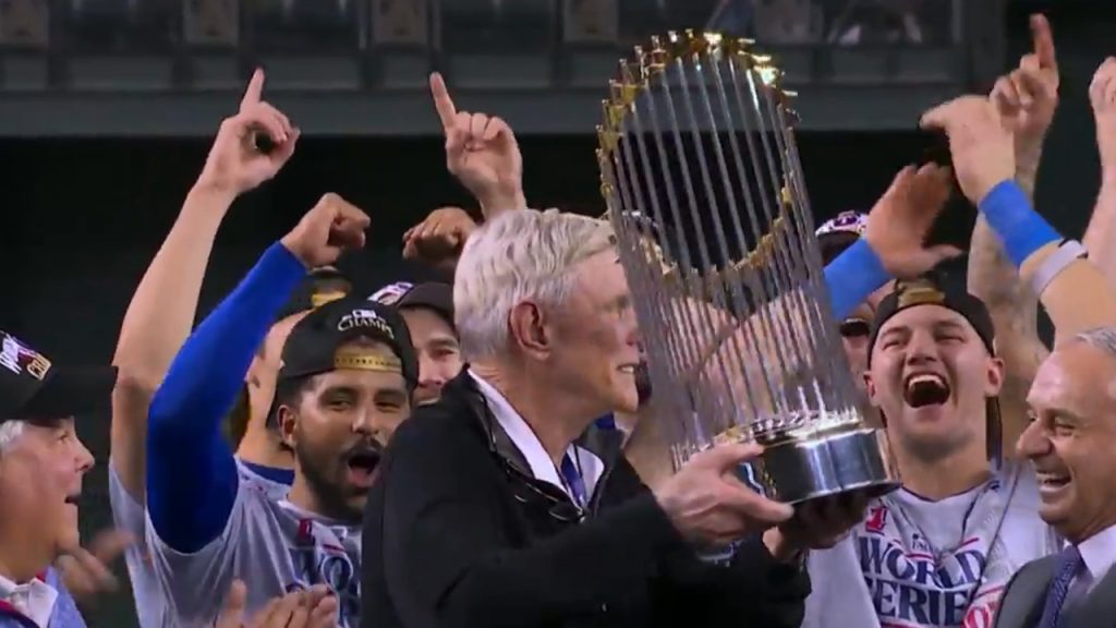 Texas Rangers lift Commissioner’s Trophy for first time in franchise