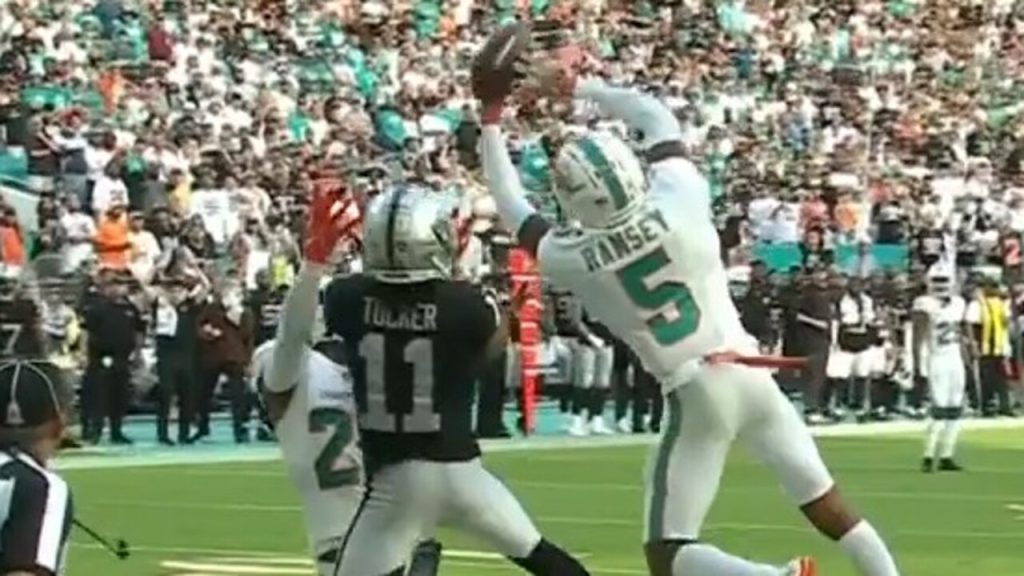 Dolphins’ Ramsey flies in for gamesealing end zone interception BVM