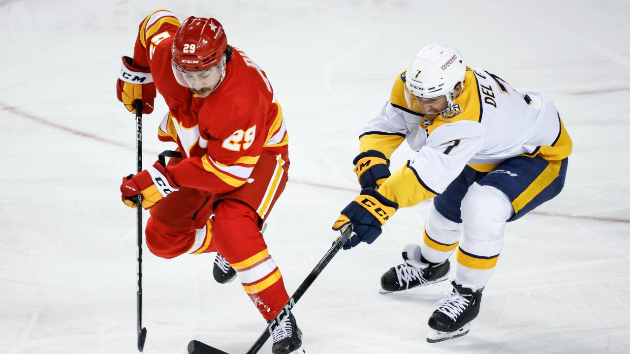 Flames Win Flames rally with three goals in third period to beat Predators at home ...