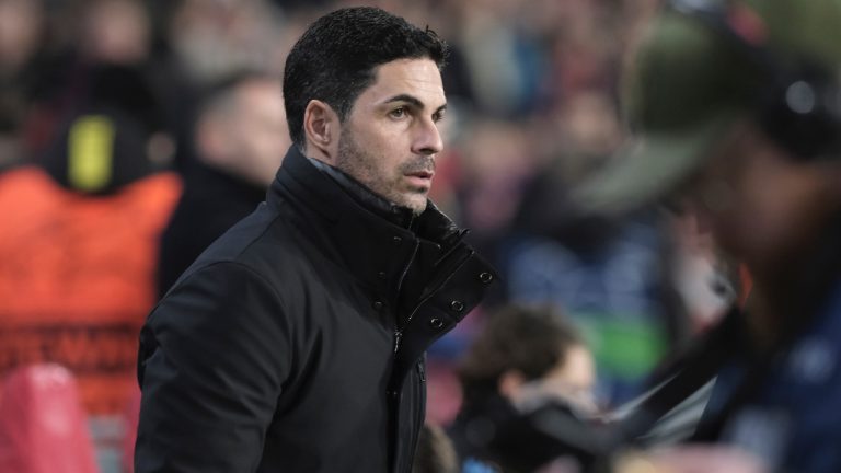 Arsenal's manager Mikel Arteta is seen before the Champions League, Group B soccer match between PSV Eindhoven and Arsenal, at Philips stadium in Eindhoven, Netherlands, Tuesday, Dec. 12, 2023. (Patrick Post/AP)