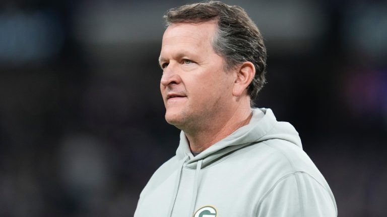 Green Bay Packers defensive coordinator Joe Barry is seen before an NFL football game against the Minnesota Vikings Sunday, Dec. 31, 2023, in Minneapolis. (AP Photo/Abbie Parr)