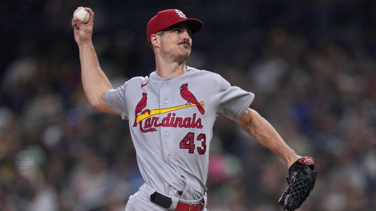 St. Louis Cardinals starting pitcher Dakota Hudson works against a San Diego Padres batter during the first inning of a baseball game Friday, Sept. 22, 2023, in San Diego. (Gregory Bull/AP)