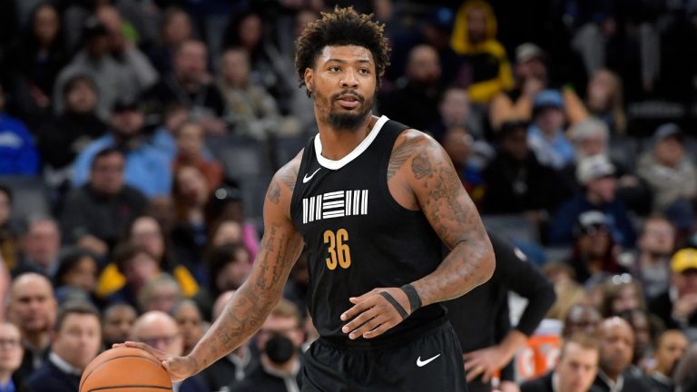 Memphis Grizzlies guard Marcus Smart (36) plays in the first half of an NBA basketball game against the Toronto Raptors Wednesday, Jan. 3, 2024, in Memphis, Tenn. (Brandon Dill/AP)